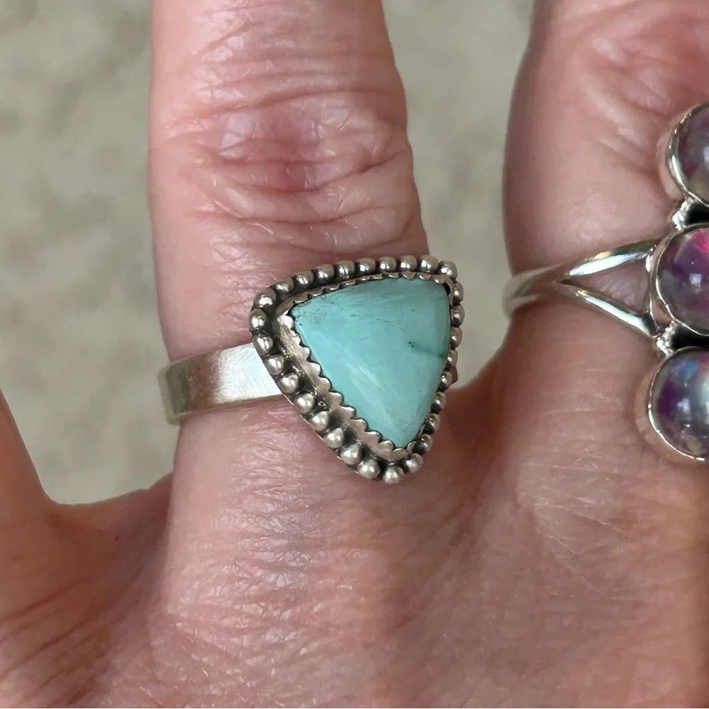 925 Sterling Silver Palomino Turquoise Ring